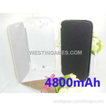 4800mAh Battery Power Pack W/ Leather Case for Galaxy Note 2 (HSAM016)